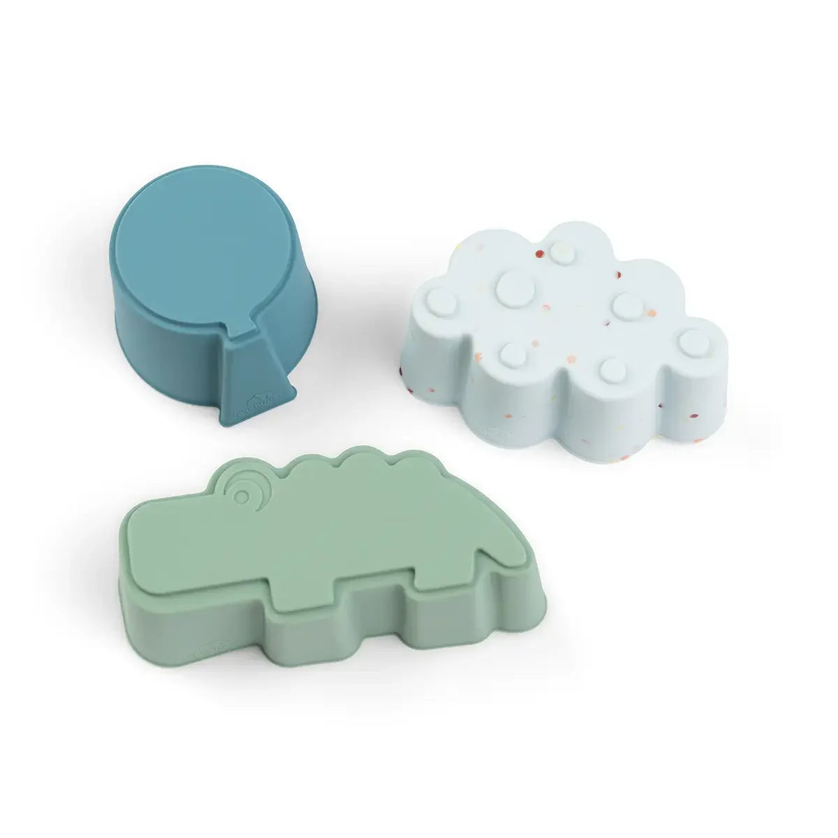 Moules en silicone 3 pièces - Nuages joyeux - Bleu
