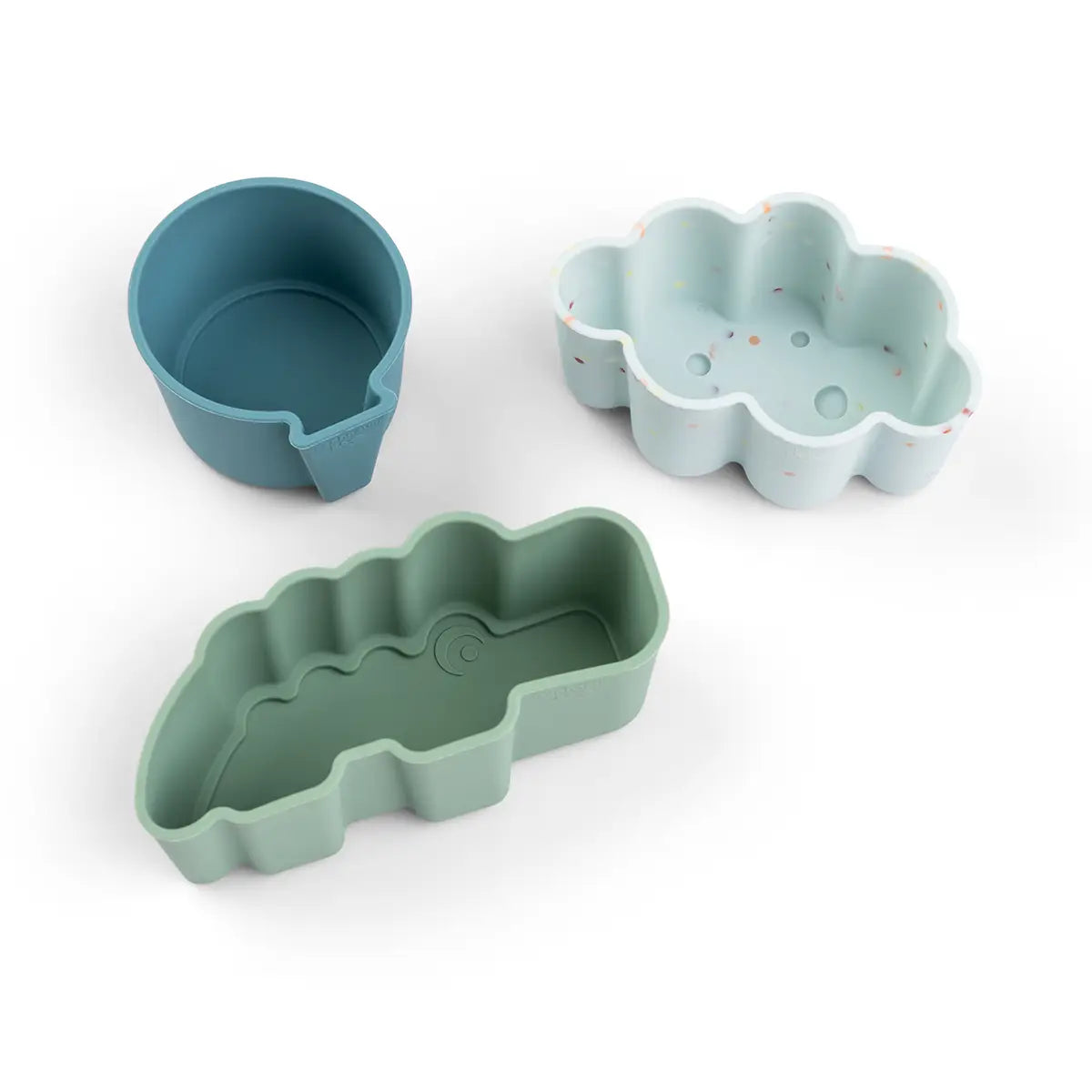 Moules en silicone 3 pièces - Nuages joyeux - Bleu