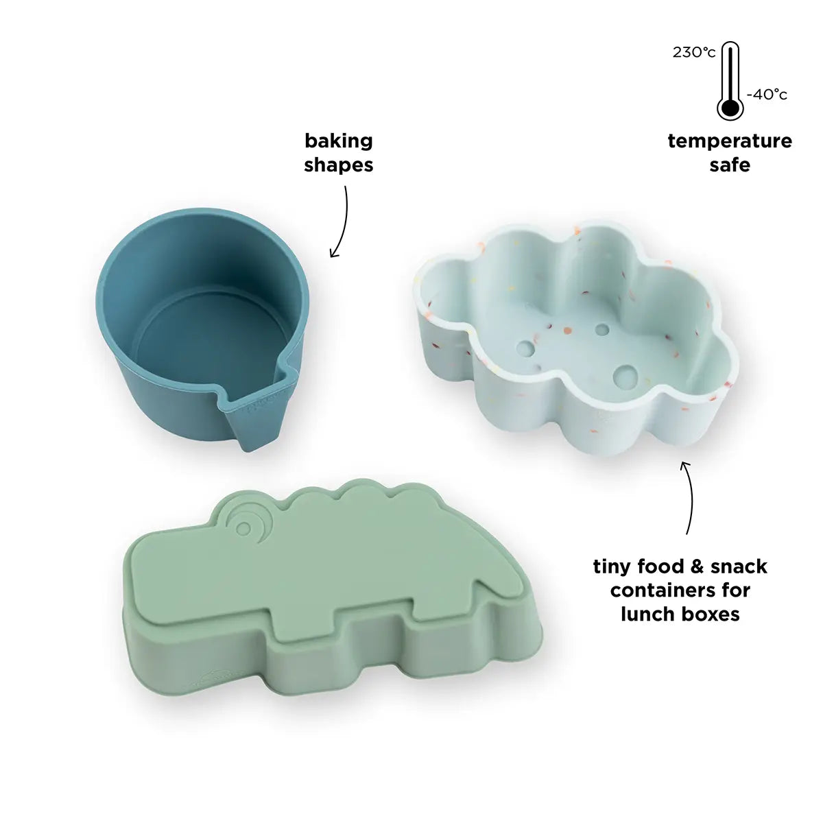 Moules en silicone 3 pièces - Nuages joyeux - Bleu