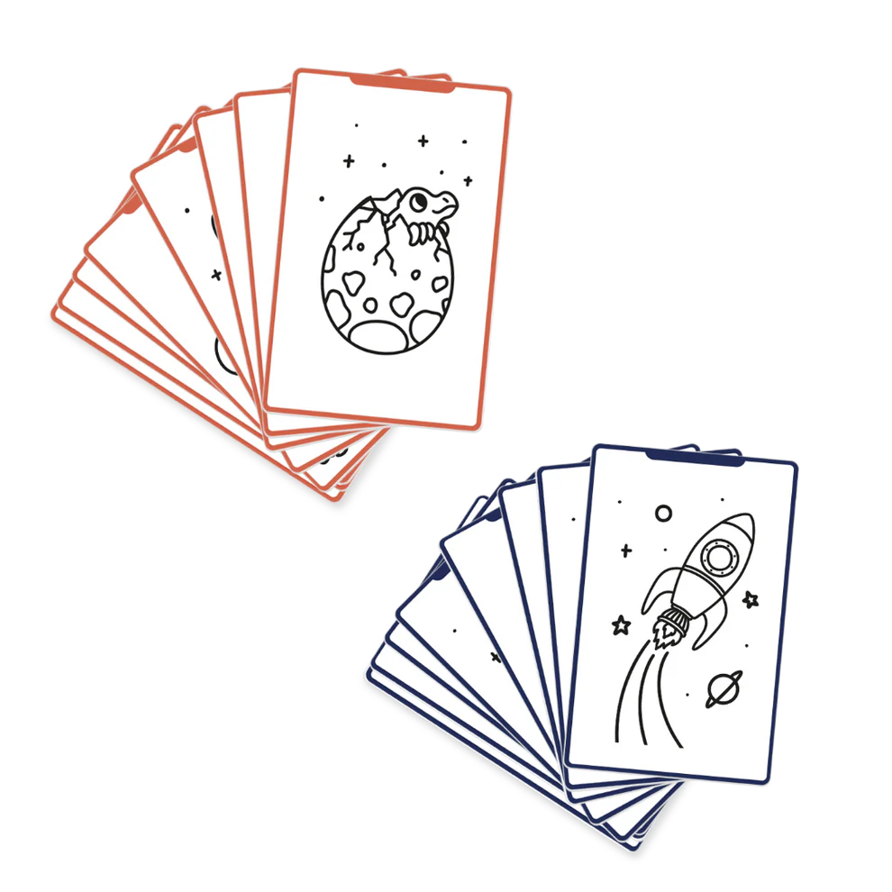 Refill KIDYDRAW-MINI Cartes supplémentaires thèmes "Galaxie et Dinosaures"