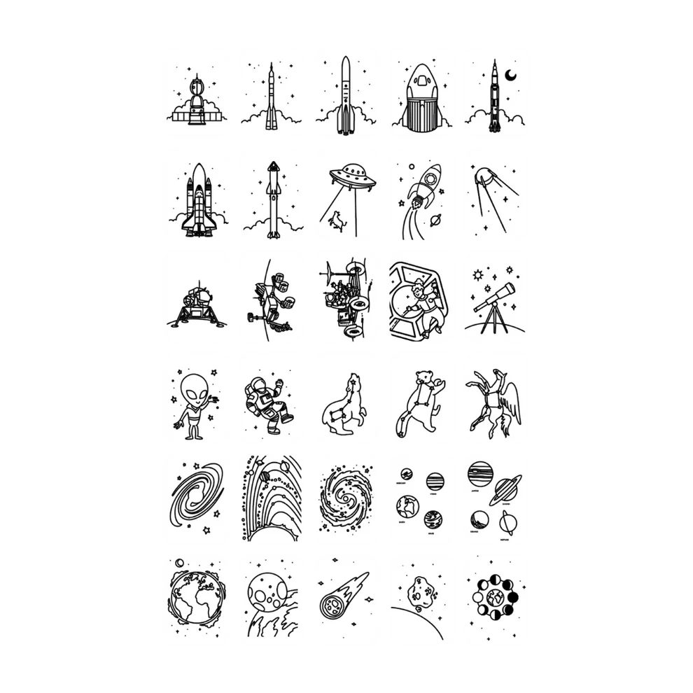 Refill KIDYDRAW-MINI Cartes supplémentaires thèmes "Galaxie et Dinosaures"