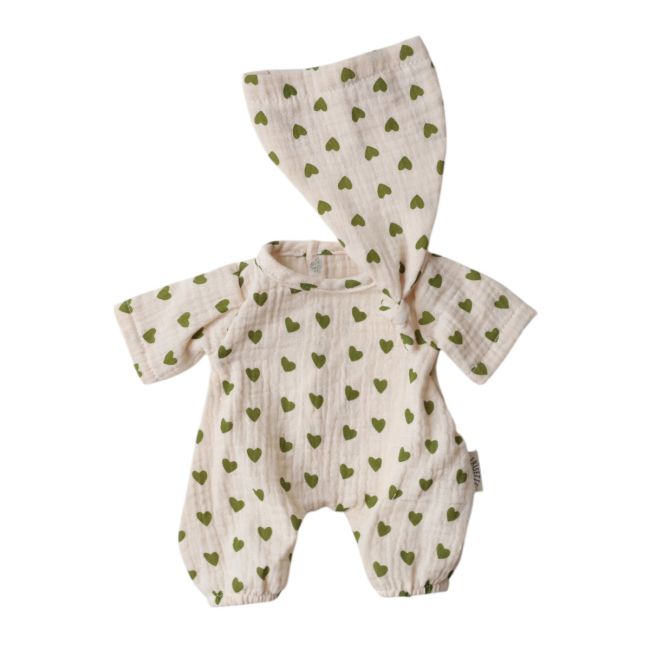 Pyjama poupée coeur vert
