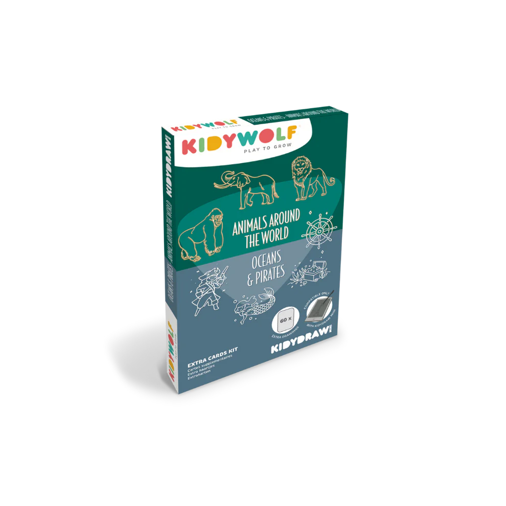 Refill KIDYDRAW-MINI Cartes supplémentaires thèmes "Animaux autour du monde et Océans & Pirates "