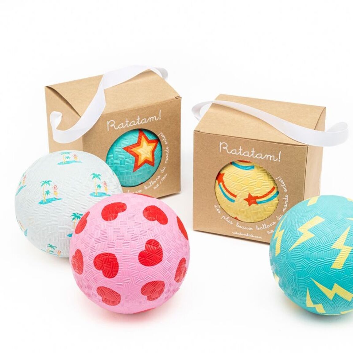 Le Ballon Étoiles Filantes & Jaune 12 cm