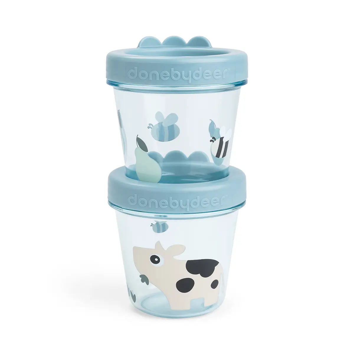 Lot de 2 boîtes pour aliments pour bébé - Tiny farm - Bleu