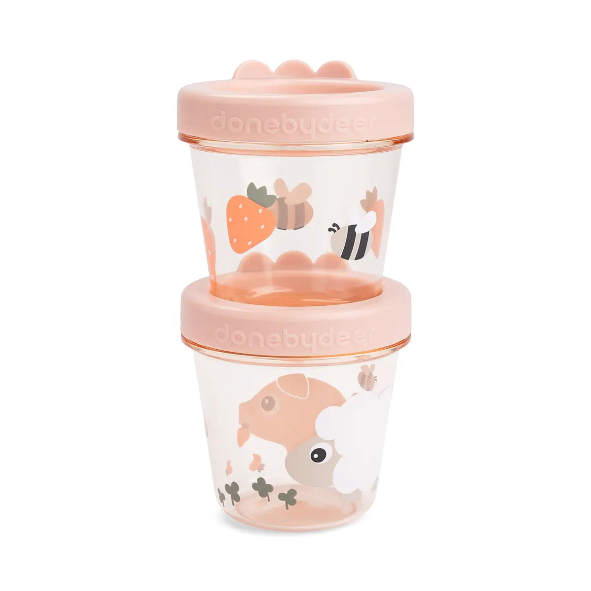 Lot de 2 boîtes pour aliments pour bébé - Petite ferme - Poudre