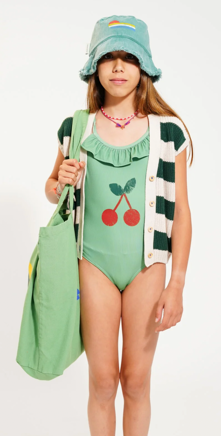 Maillot de bain à volants vert - Cerise
