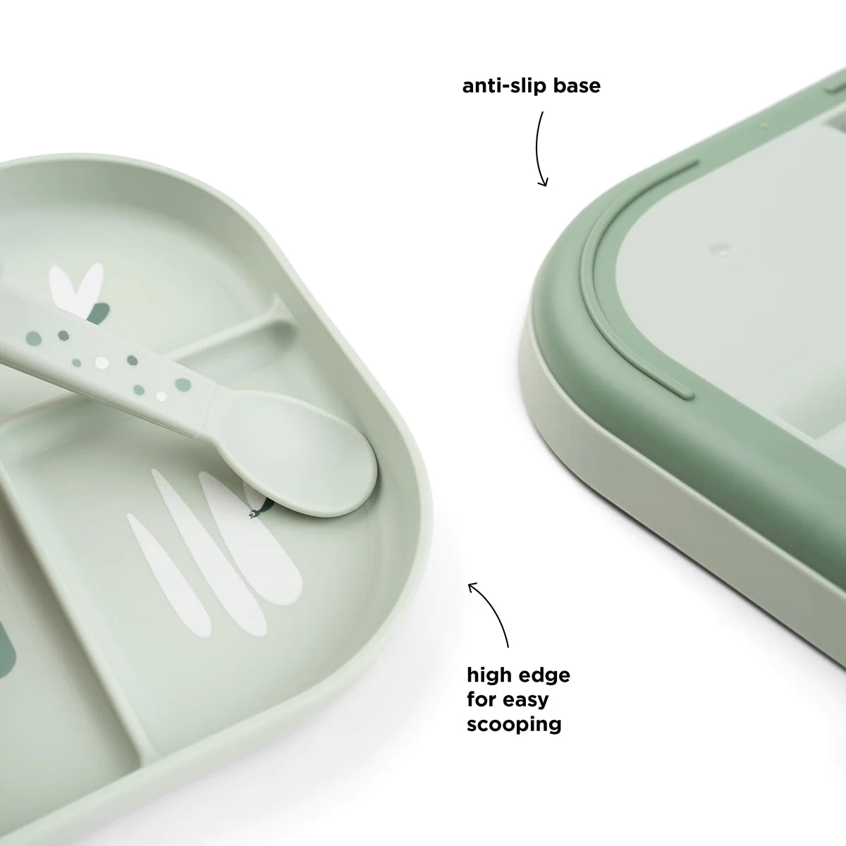 Assiette compartimentée - verte croco