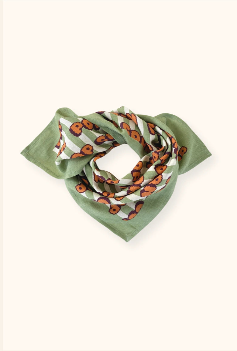 Small Foulard Manika "Pop Corn" - Olive