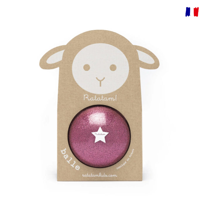 Ballon mouton pailleté 10 cm – Rose