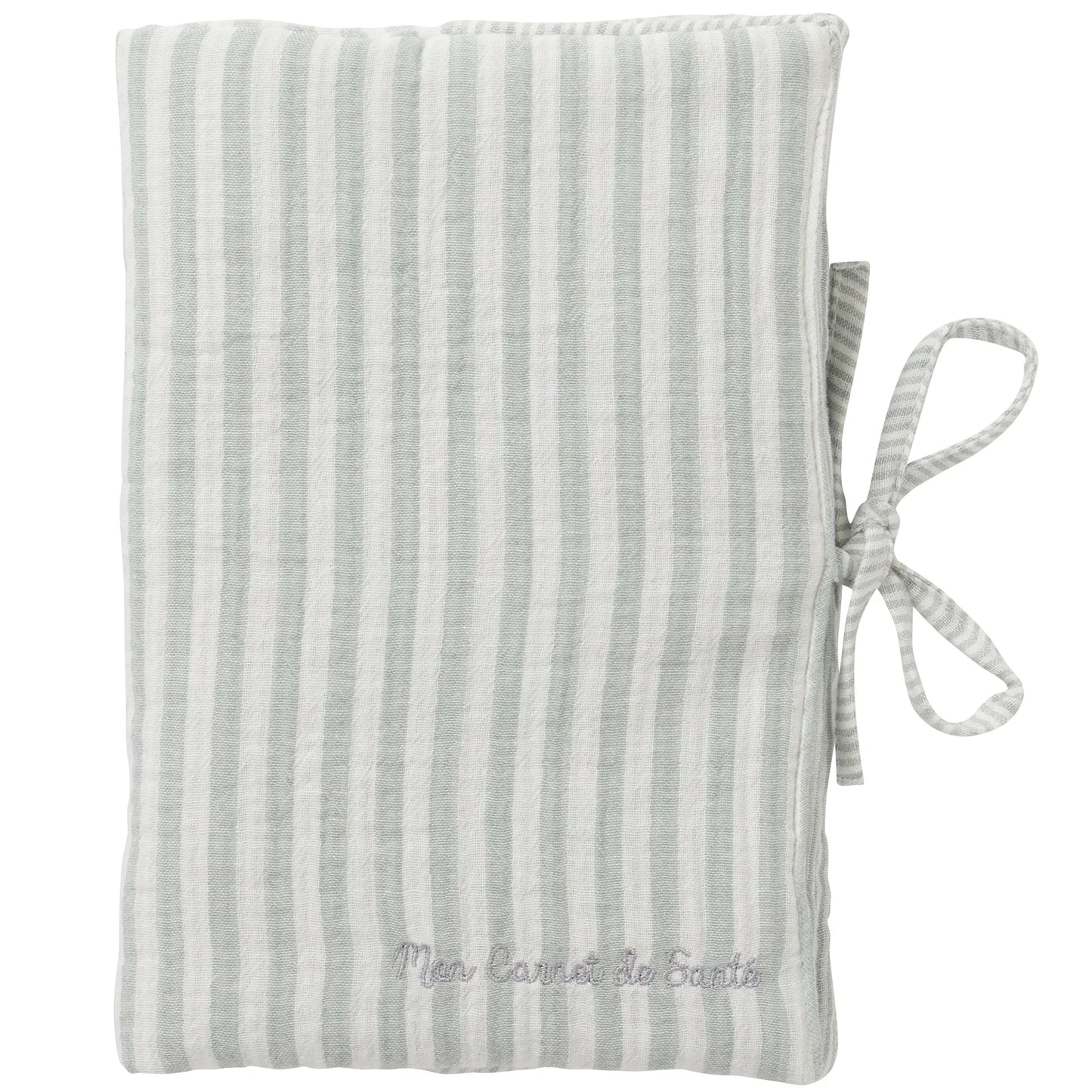 Protège-carnet de santé – rayé vert de gris
