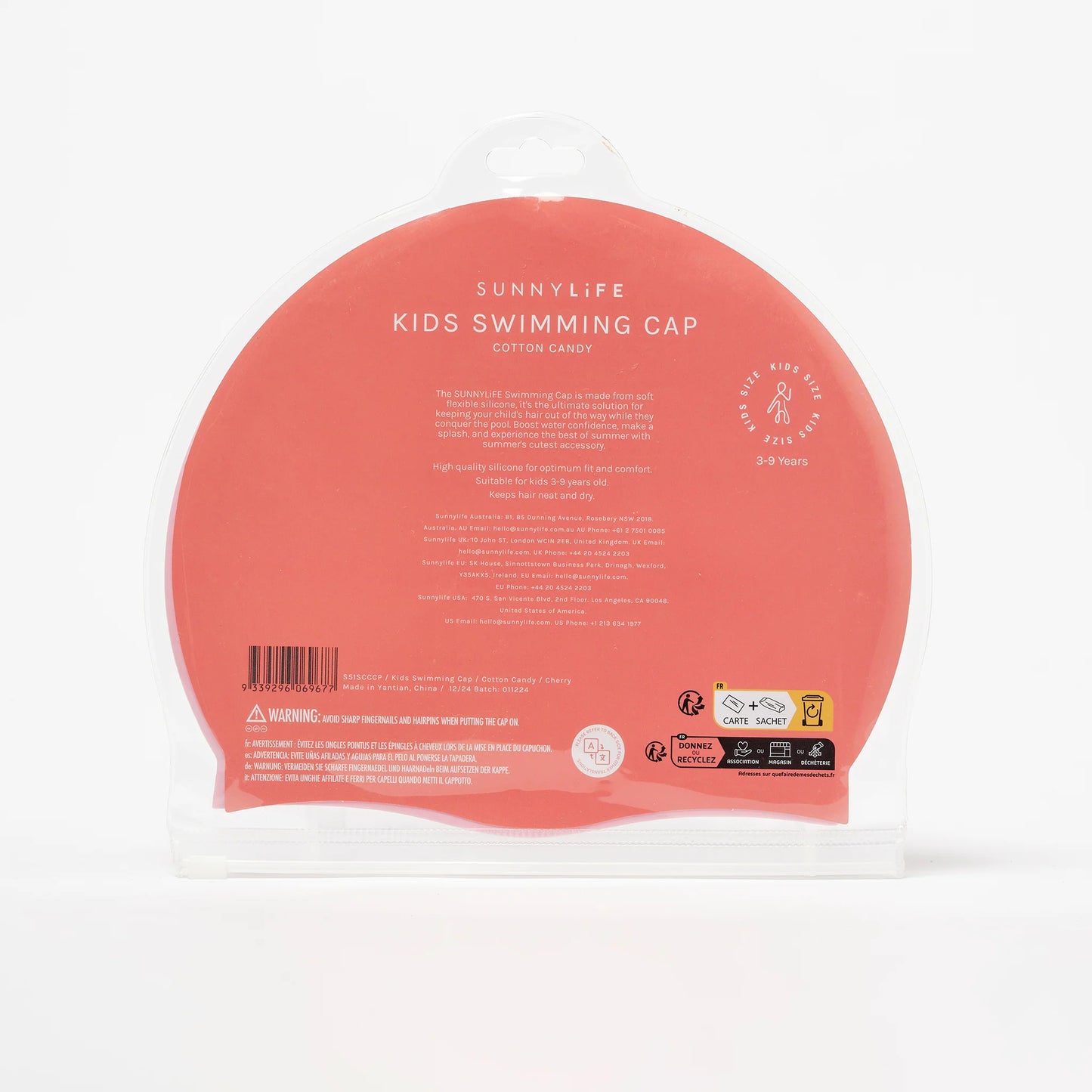 Bonnet de bain - Barbe à papa cerise