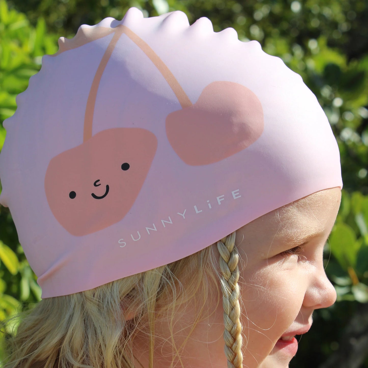 Bonnet de bain - Barbe à papa cerise