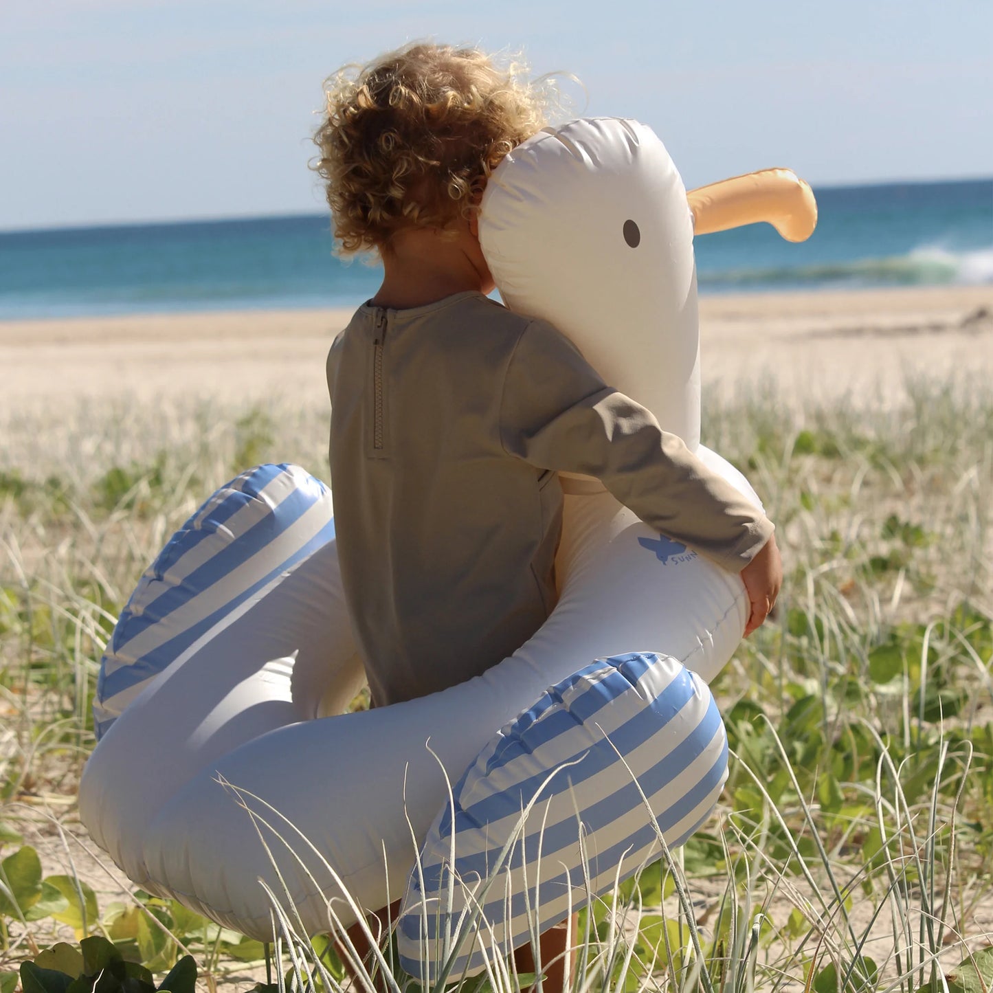 Bouée pour enfants - Sammy la mouette à rayures bleues