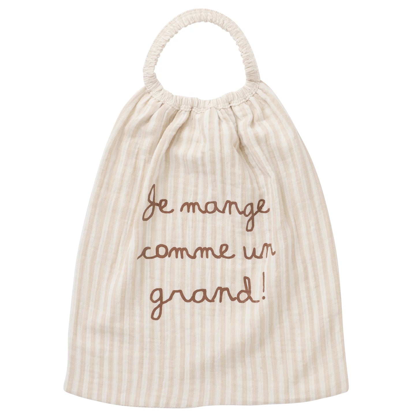 Serviette élastiquée “comme un grand” - rayé galet
