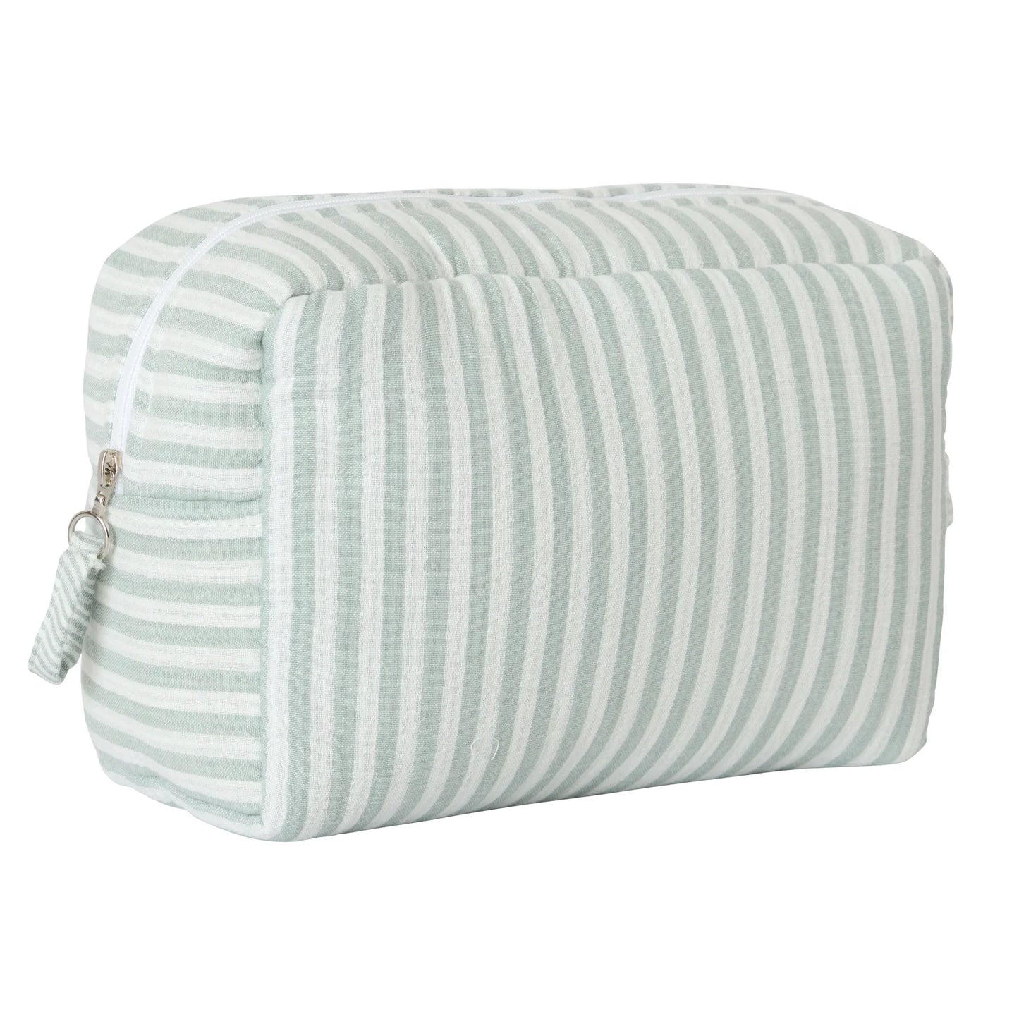 Trousse de toilette - rayé vert de gris