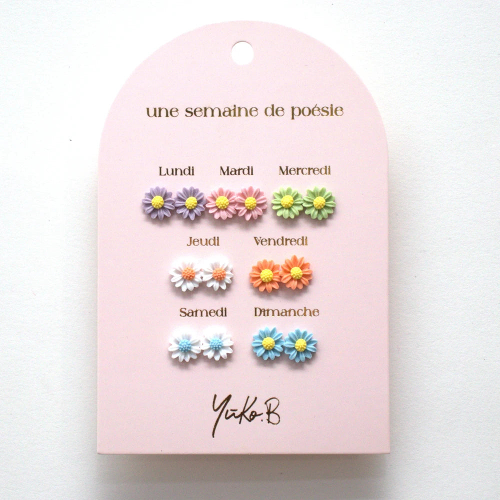 Boucles d’oreilles - Une semaine de poésie - Fleur 7P
