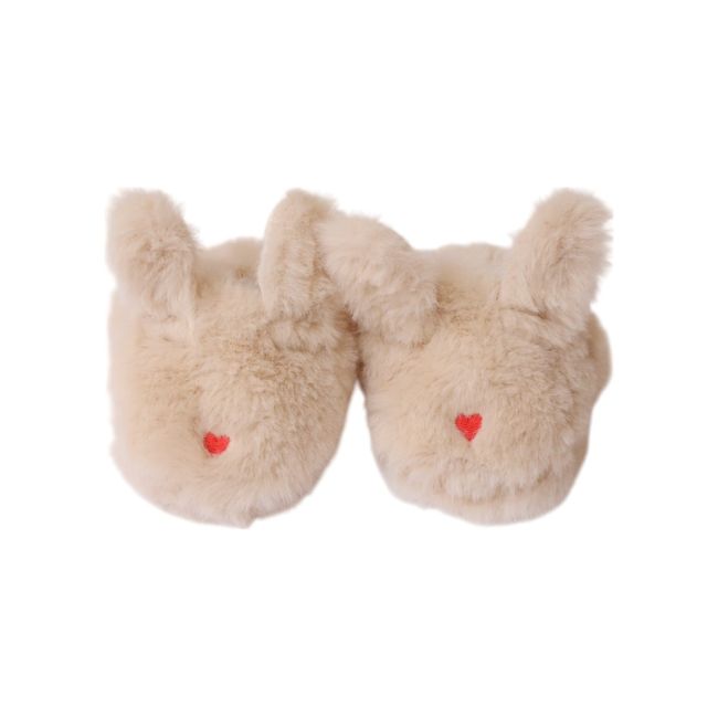 Chaussons lapin fausse fourrure crème 6-12 mois - Chichi pompon