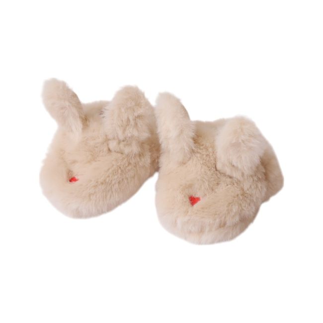 Chaussons lapin fausse fourrure crème 6-12 mois - Chichi pompon