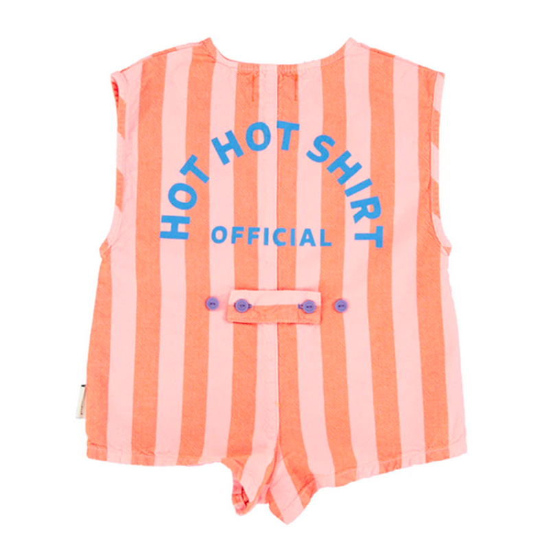Combishort orange & rose stripe - 4 ans