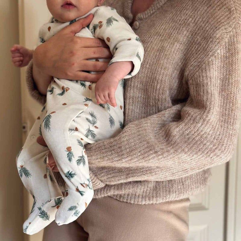 Combinaison bébé velours . pine