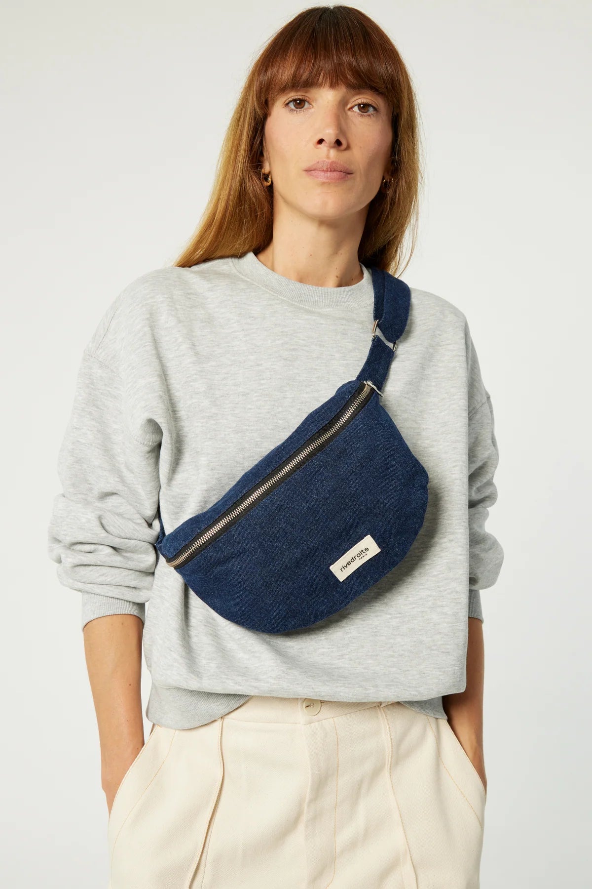 CUSTINE LE SAC BANANE - Coton recyclé Denim brut