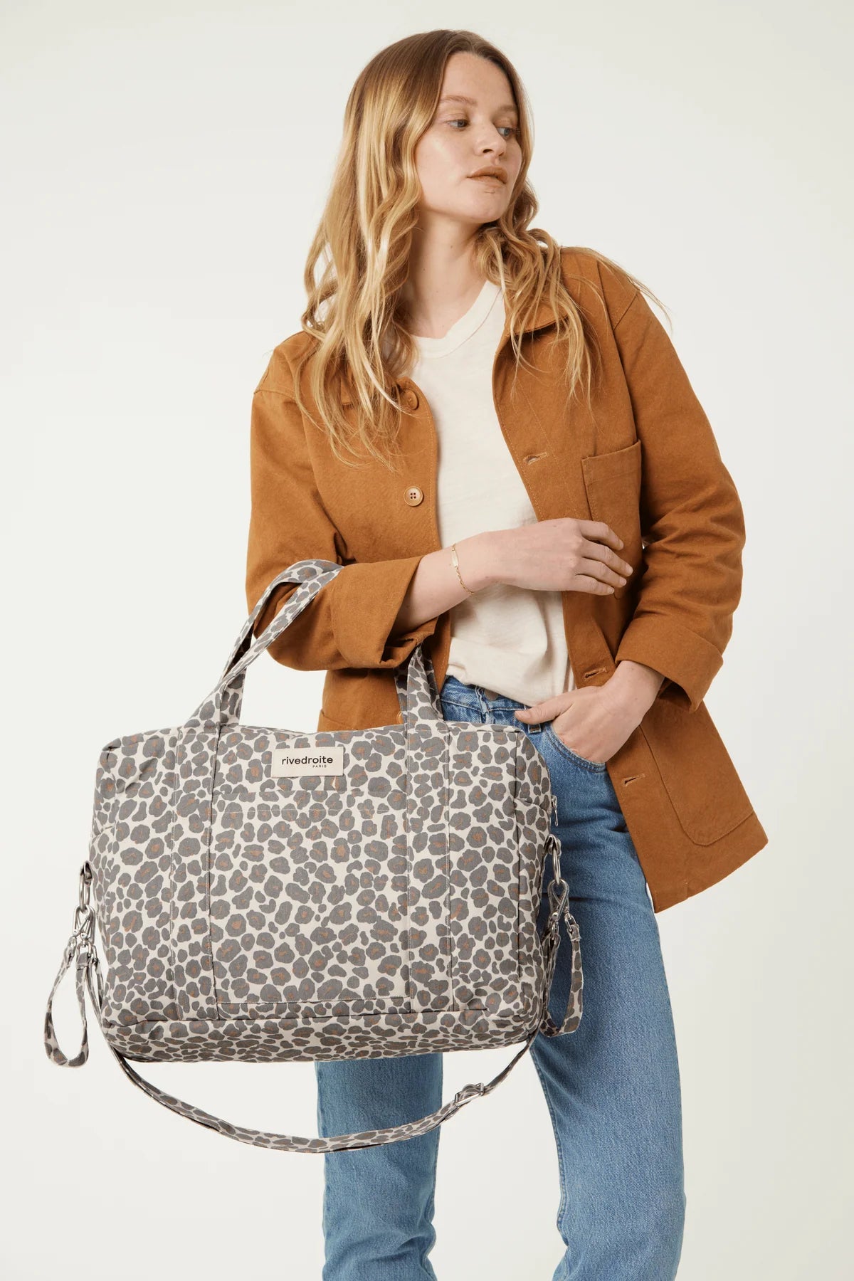 SAC À LANGER DARCY - LÉOPARD GRIS