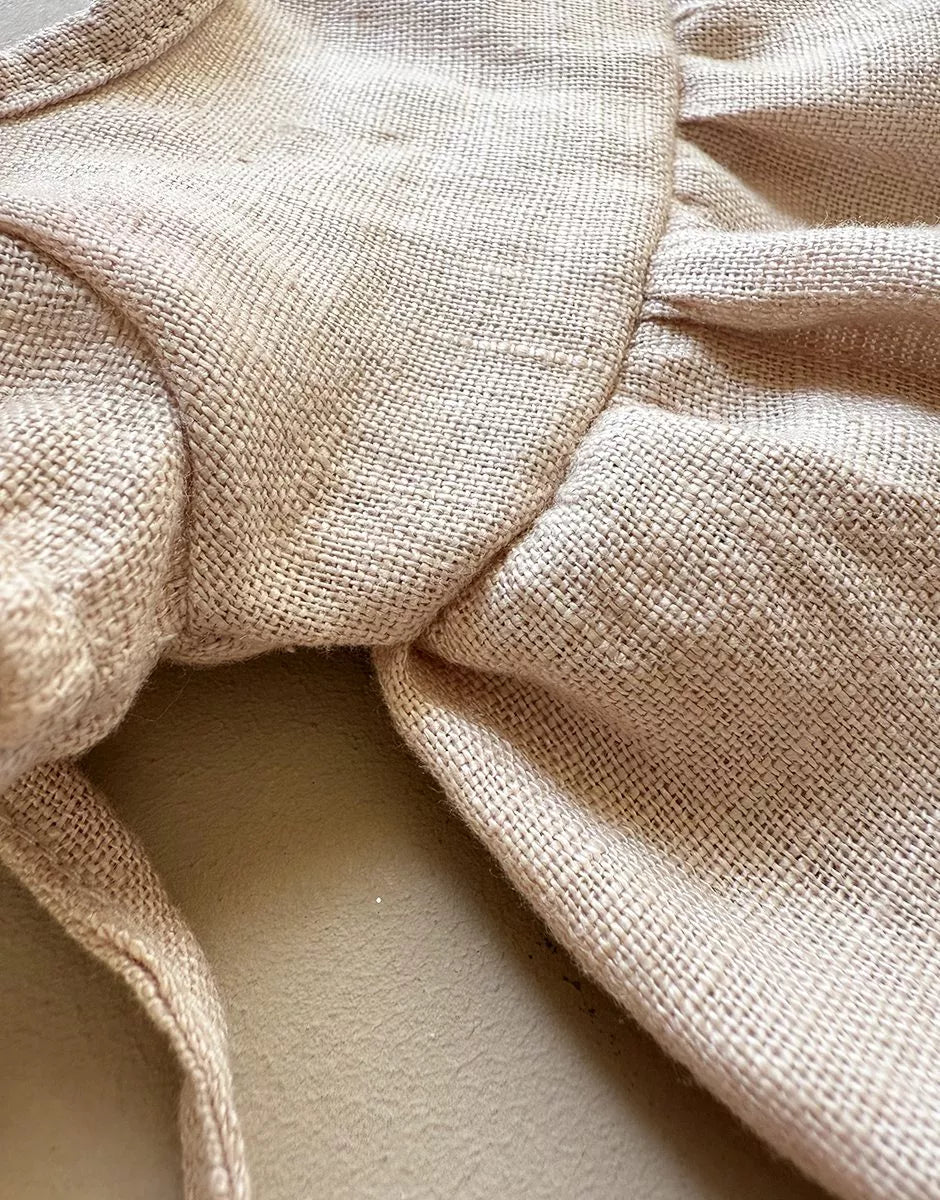 Robe Faustine sans manches en lin lavé nude