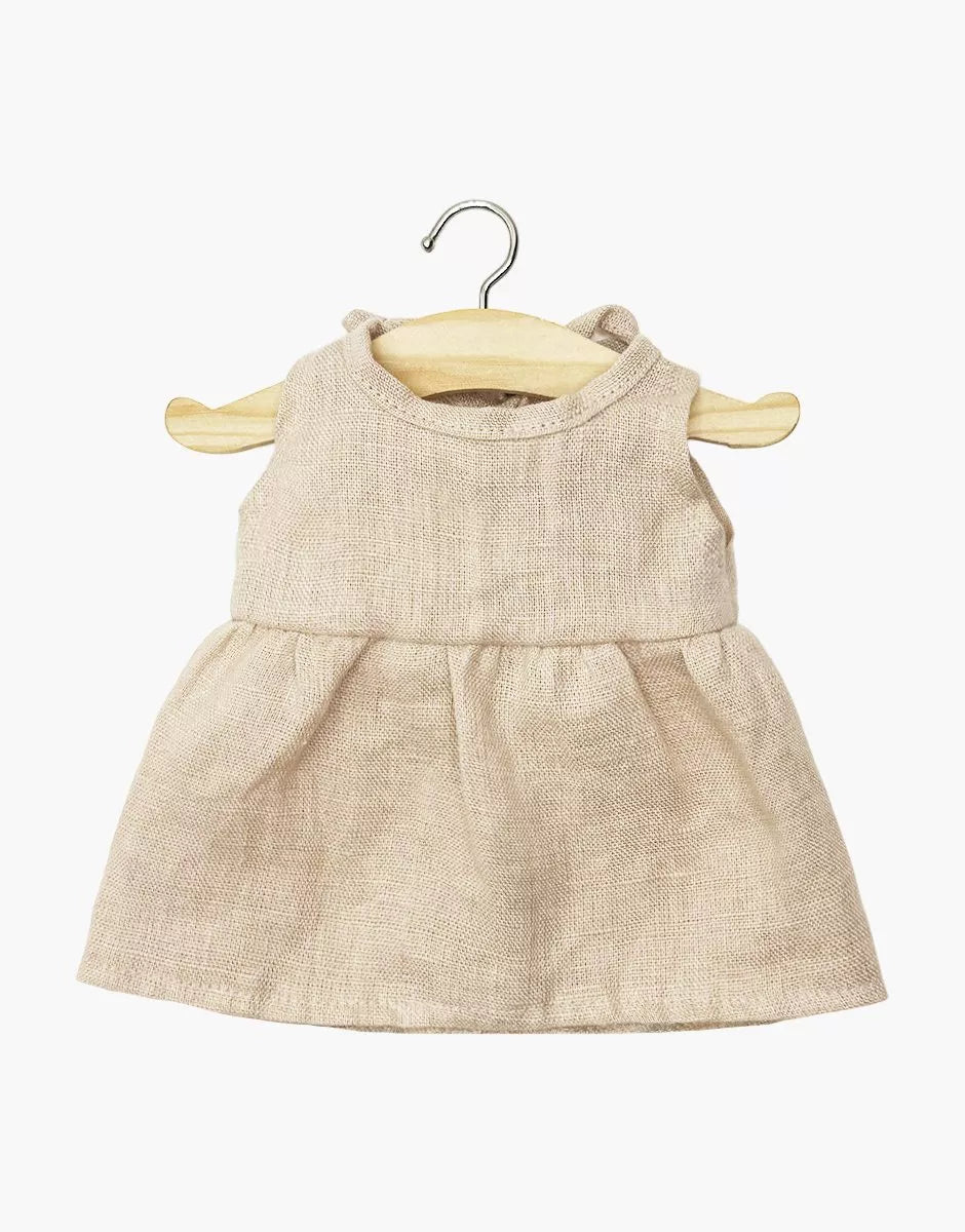 Robe Faustine sans manches en lin lavé nude