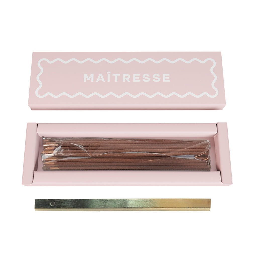Encens bâtonnets Carezze maîtresse pivoine rosé avec support