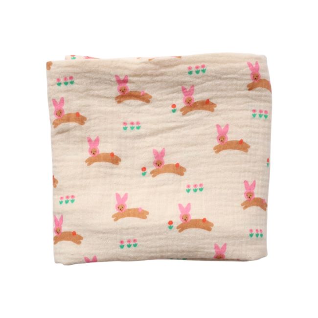 Lange lapin rose 70x70 cm - Chichi pompon