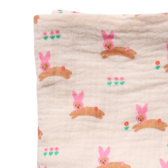 Lange lapin rose 70x70 cm - Chichi pompon