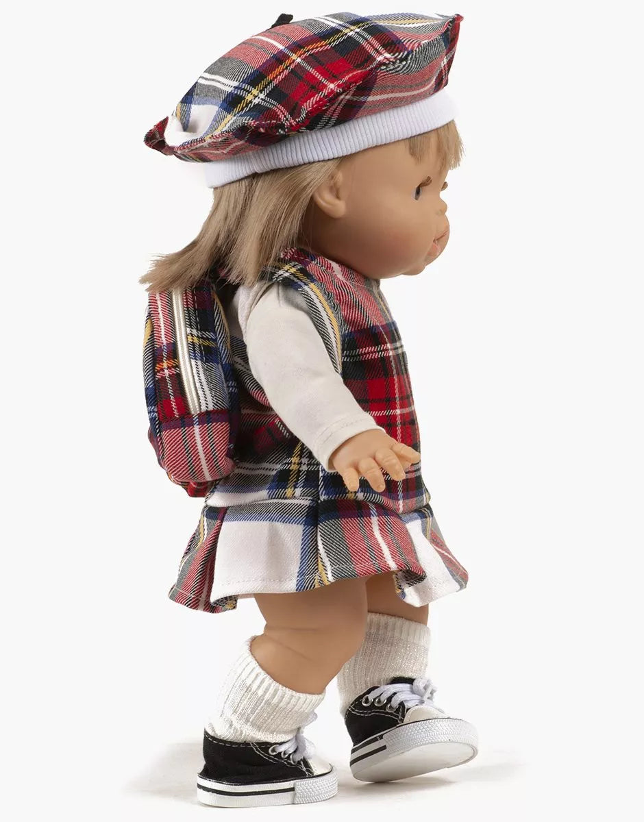 Ensemble Diana avec robe à carreaux Tartan écru