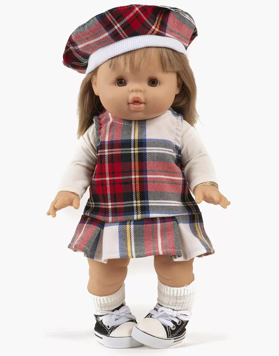 Ensemble Diana avec robe à carreaux Tartan écru