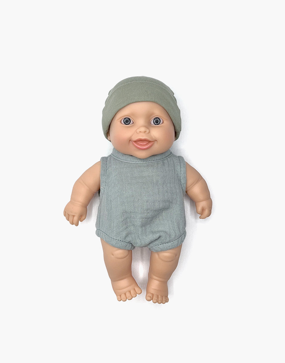 Peque - Guillo et son ensemble Sacha en gaze de coton vert Baltique