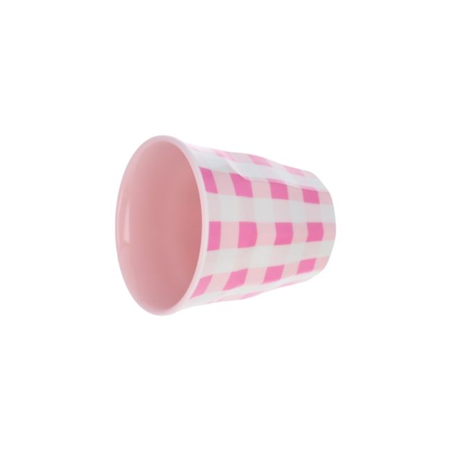 Petit verre en mélamine vichy rose