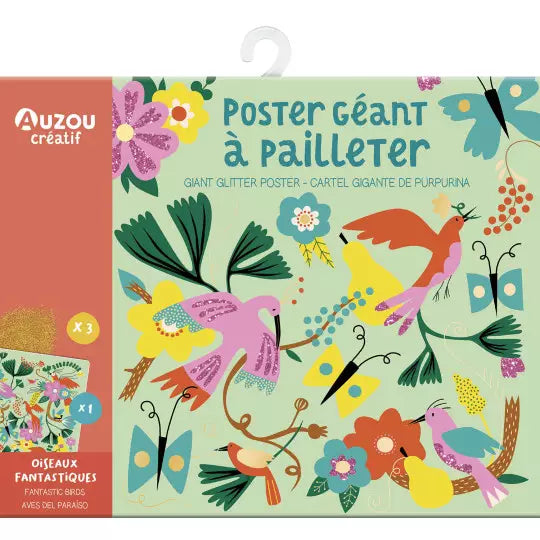 Ma pochette d'artiste - Poster géant à pailleter - oiseaux