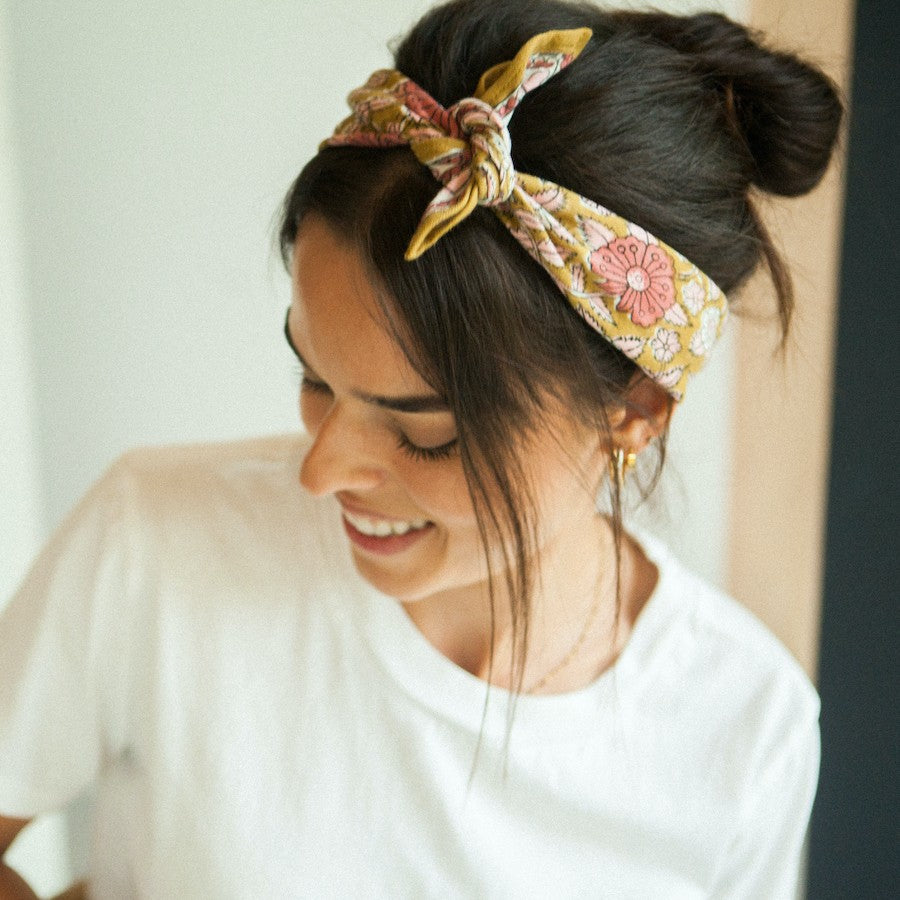 PETIT FOULARD MANIKA "CŒUR" CURRY