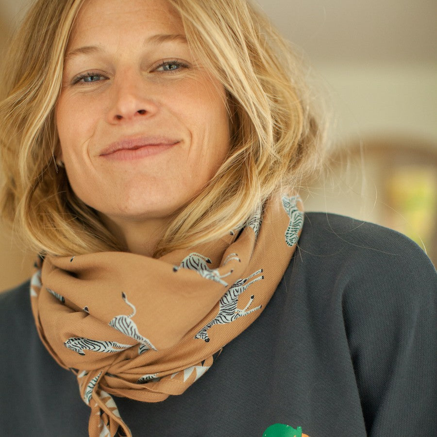 BIG FOULARD LATIKA ZEBRE café