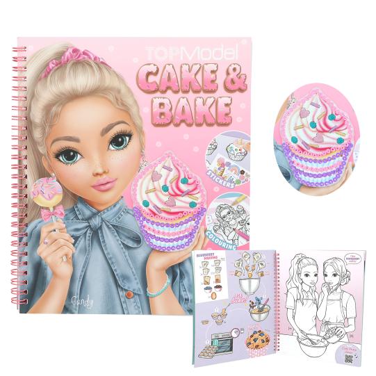 Livre de coloriage Cake & Bake avec paillettes