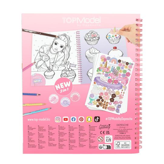 Livre de coloriage Cake & Bake avec paillettes