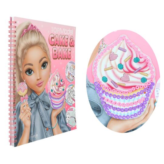 Livre de coloriage Cake & Bake avec paillettes