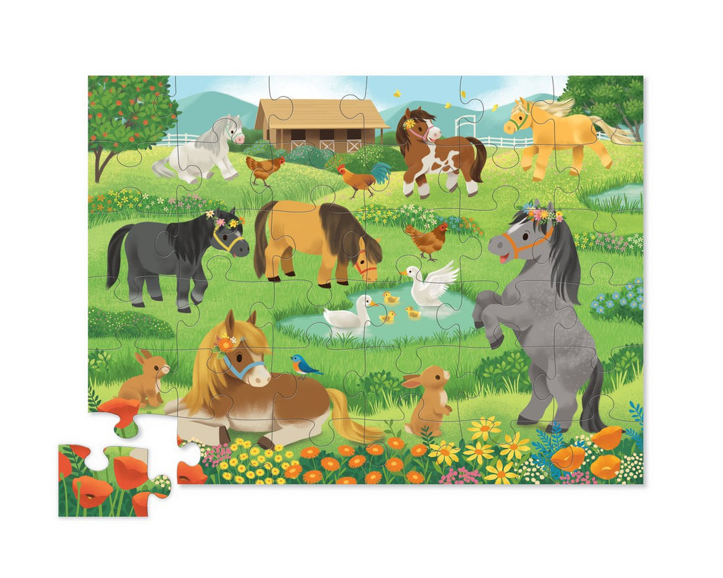 Puzzle 12 pièces - Jolis poneys - CROCODILE CREEK
