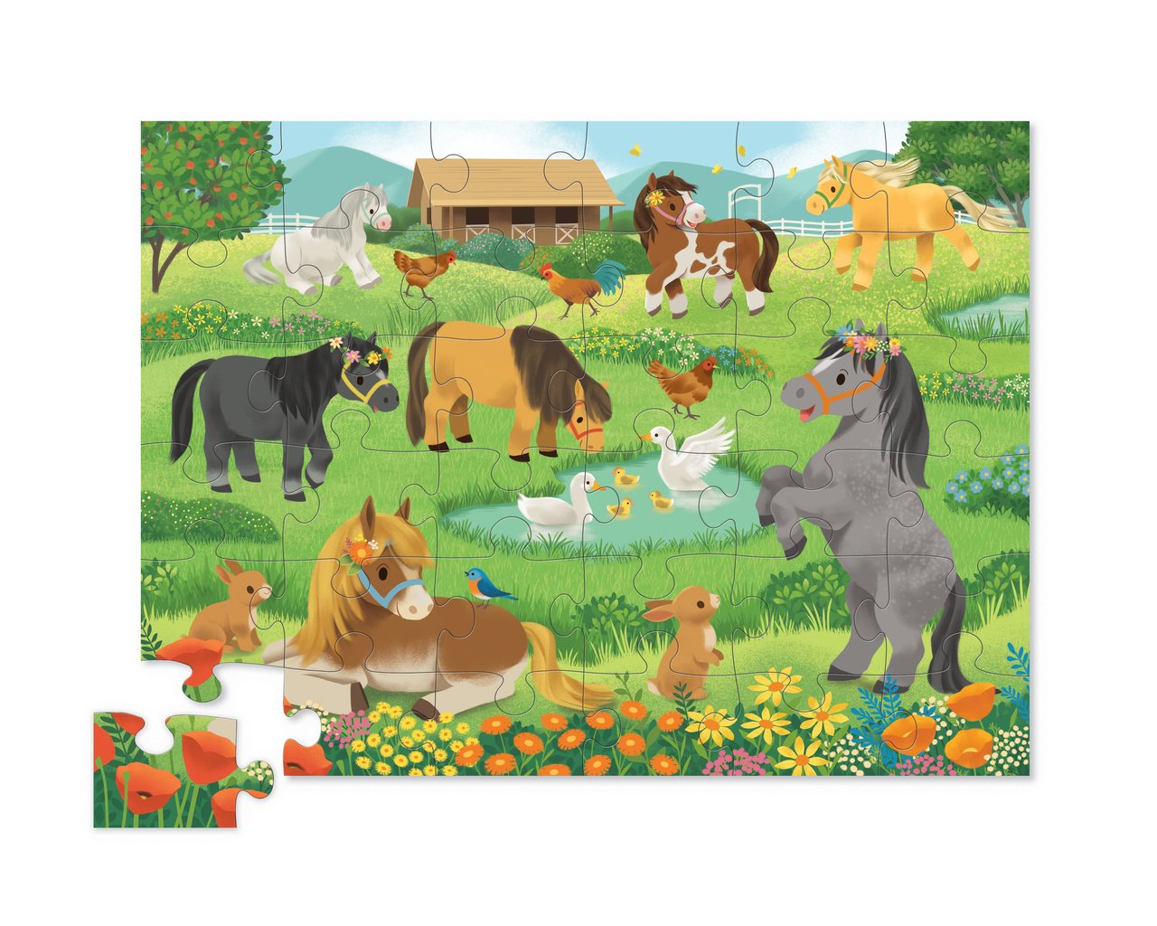 Puzzle 12 pièces - Jolis poneys - CROCODILE CREEK