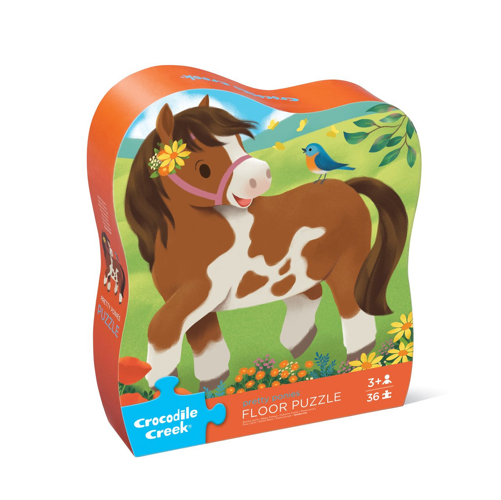 Puzzle 12 pièces - Jolis poneys - CROCODILE CREEK