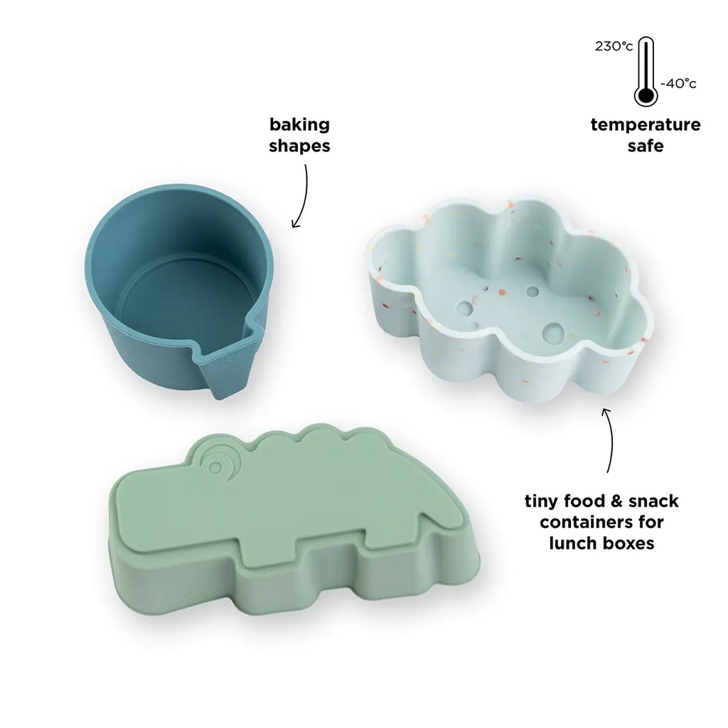 Moules en silicone 3 pièces - Nuages joyeux - Bleu