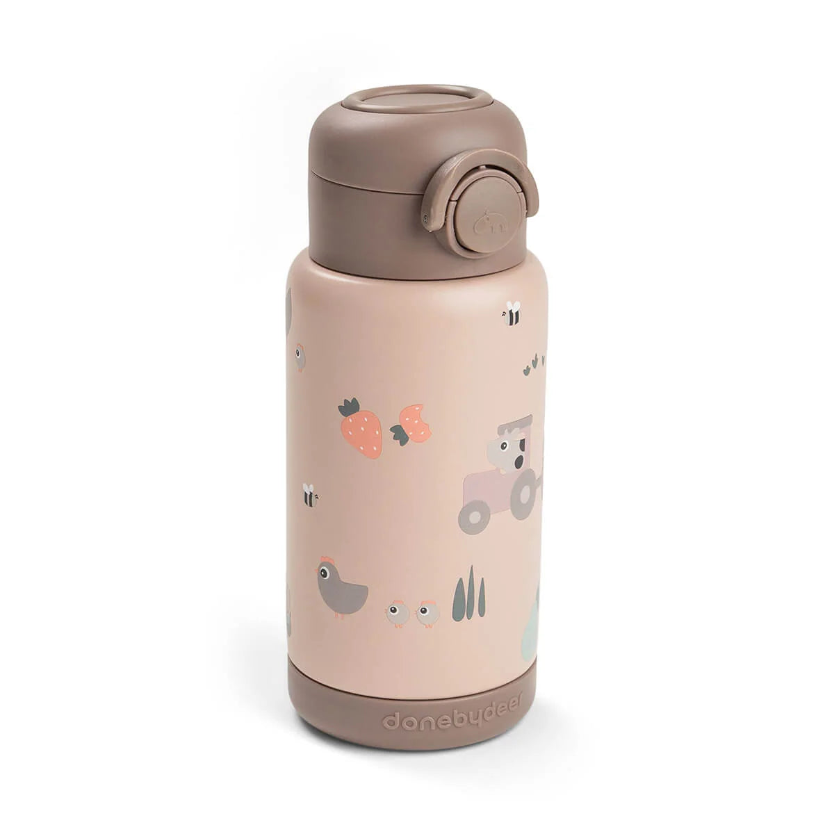 Insulated straw bottle - Tiny farm - Powder - 340 ml