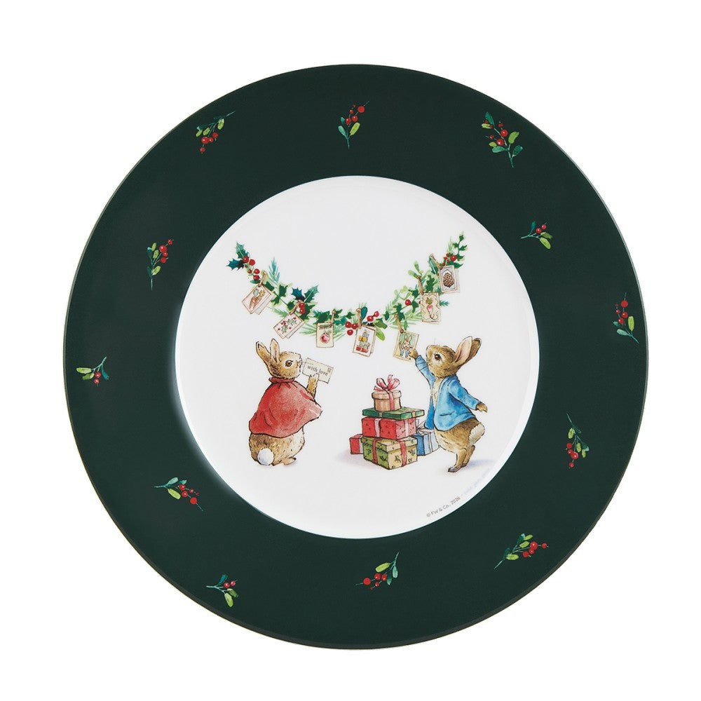 ASSIETTE À DESSERT PIERRE LAPIN CARTE DE VOEUX DE NOËL