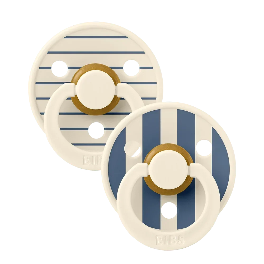 STUDIO Colour Tétines Pack de 2 Pin - Ivory Steel Blue Mix