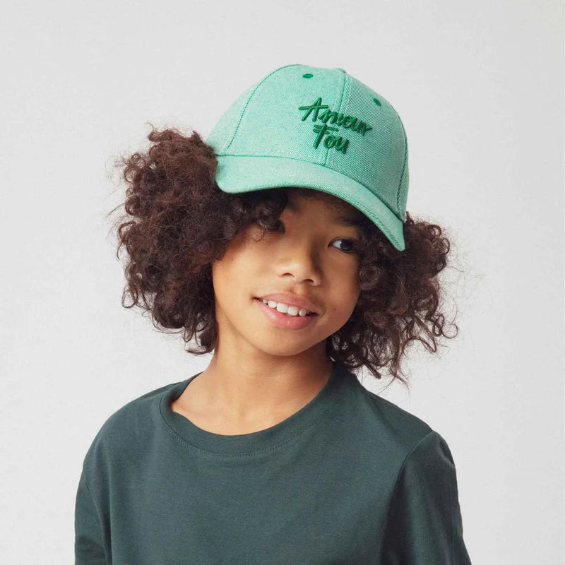 Casquette Amour Fou denim vert | Enfant